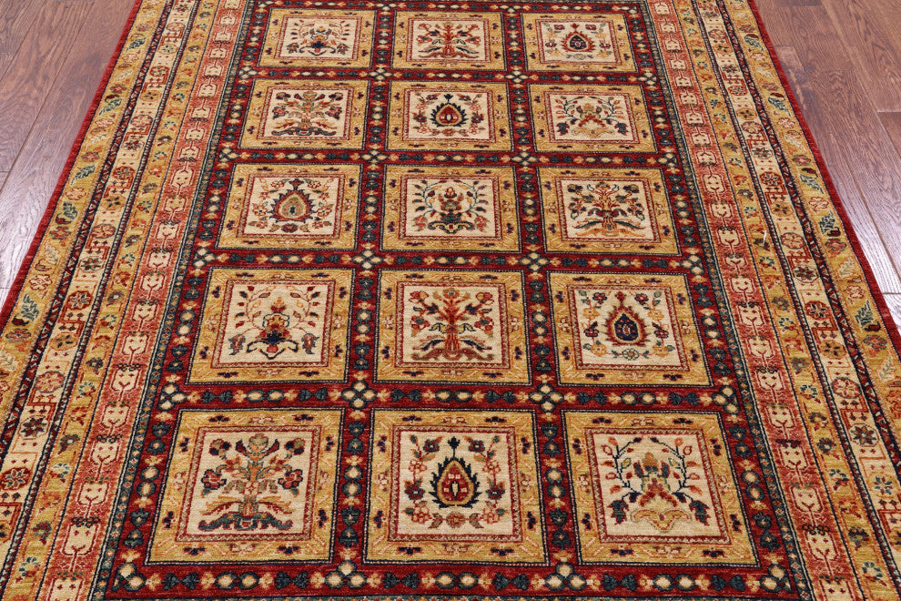 5' 8" X 7' 8" Garden Design Persian Handmade Wool Rug Q10664