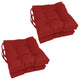 16" Spun Polyester Solid Outdoor Square Tufted Chair Cushions, Set of 4, Paprika