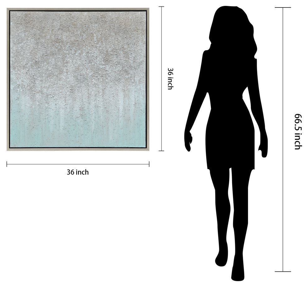 Silver Field Textured Metallic Hand Painted Abstract Wall Art by Martin Edwards