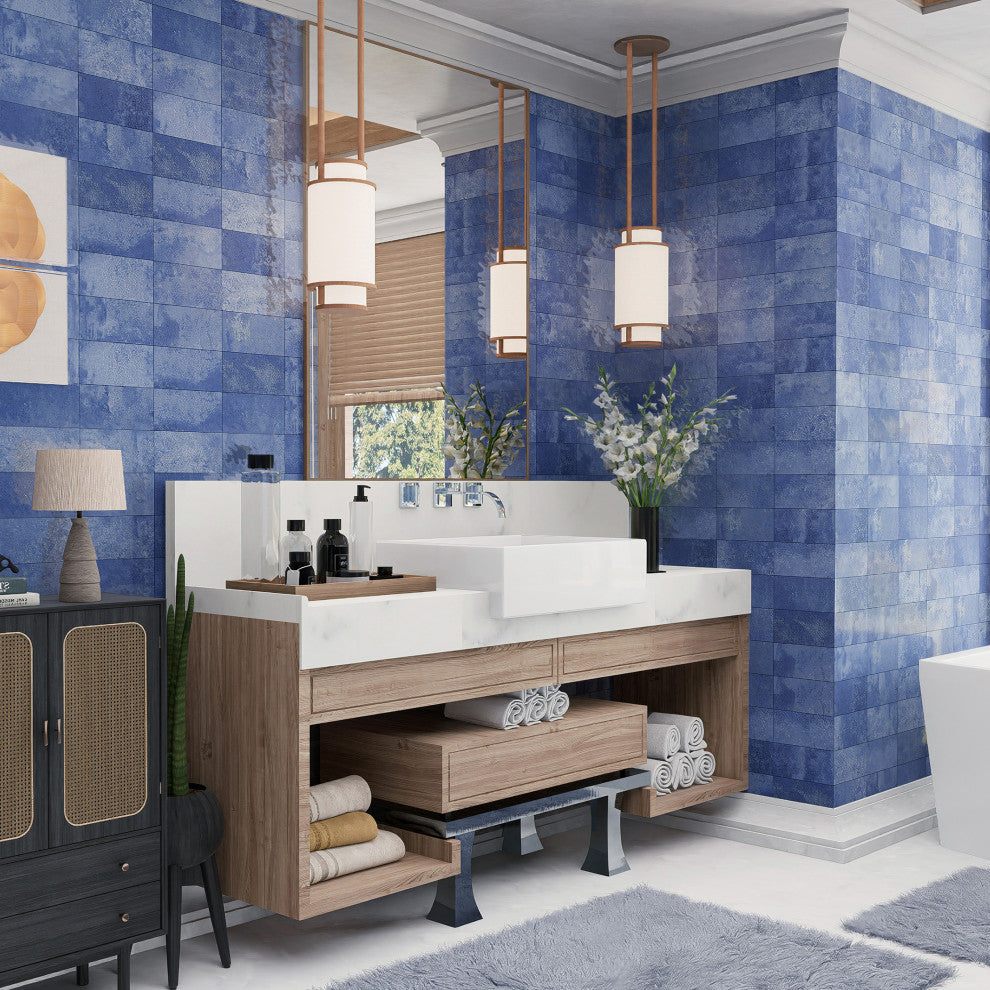 Myst Blue Lava Ceramic Wall Tile