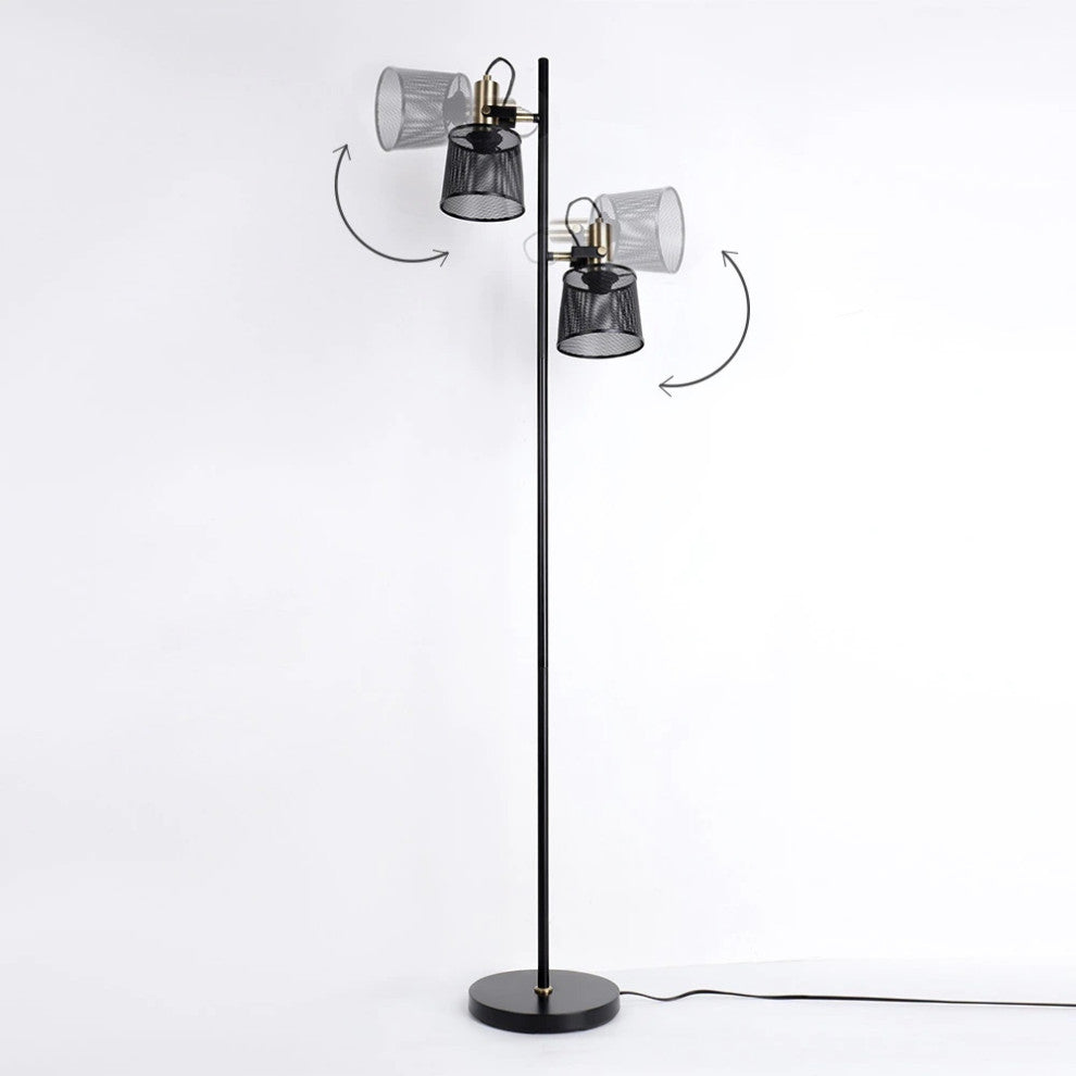 Vintage LED Adjustable Double Head Floor Lamp