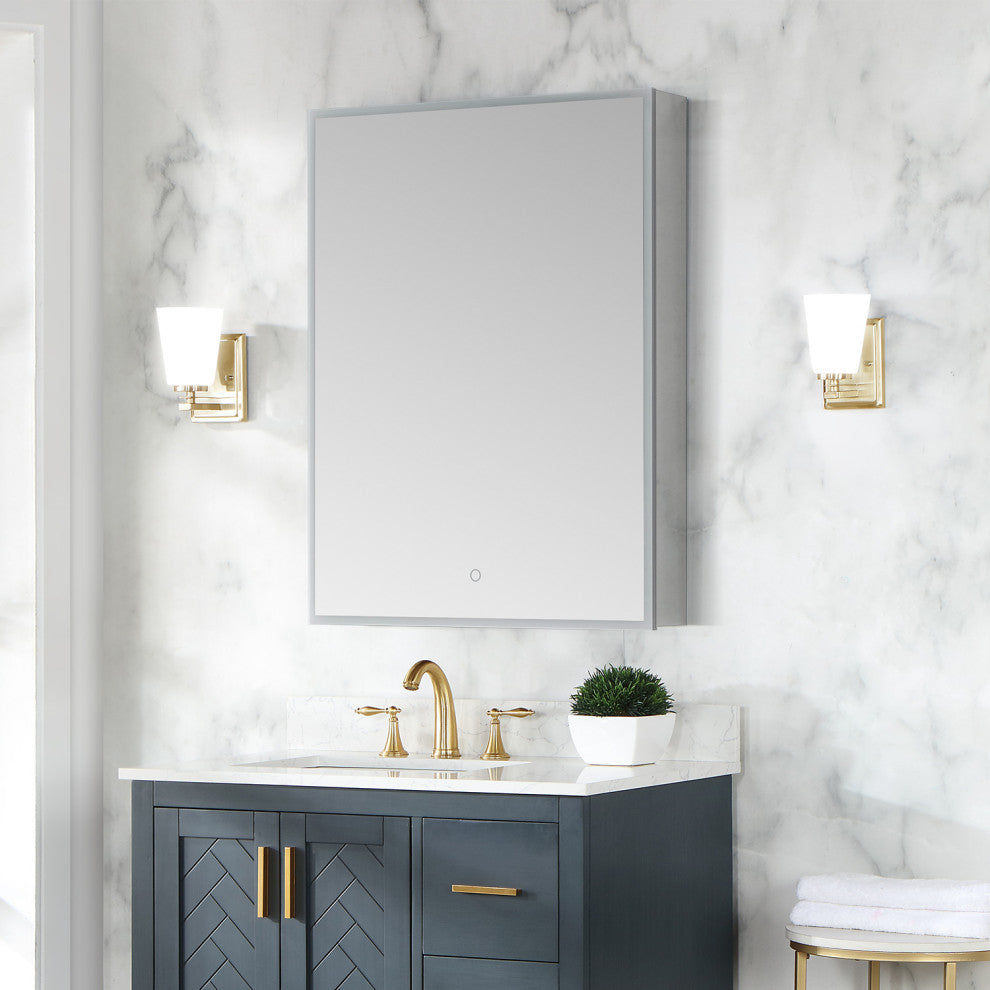 Carsoli Frameless Surface-Mount/Recessed LED Lighted Medicine Cabinet, 24"