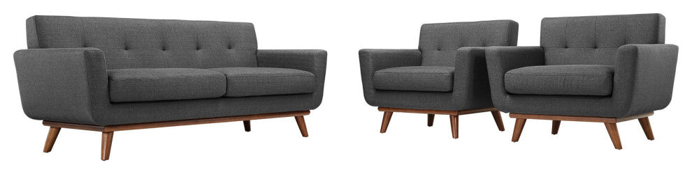 Gray Engage Armchairs and Loveseat Set of 3