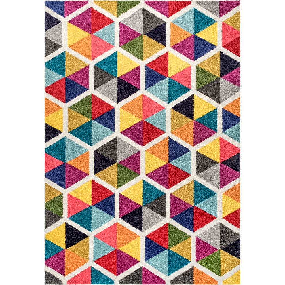 Nuloom Prismatic Simon Honeycomb Area Rug, Multicolor 8'x10'