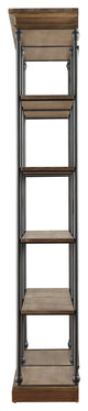 Eleanor Cornice 5-Shelf Bookcase, Brown, 58" Wide