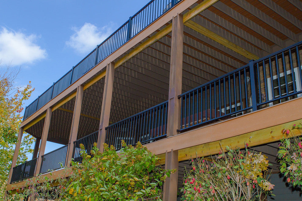 Contractor Deck Railing 6'x42" Aluminum Commercial Railing, H Black
