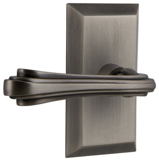 Studio Plate With Fleur Lever, Antique Pewter, Passage, Left-Handed