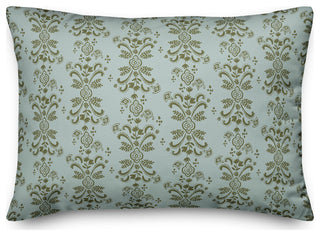 Green Floral Crest 20x14 Spun Poly Pillow