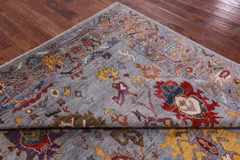 8' 2" X 9' 8" Hand-Knotted Turkish Oushak Wool Rug - Q12401