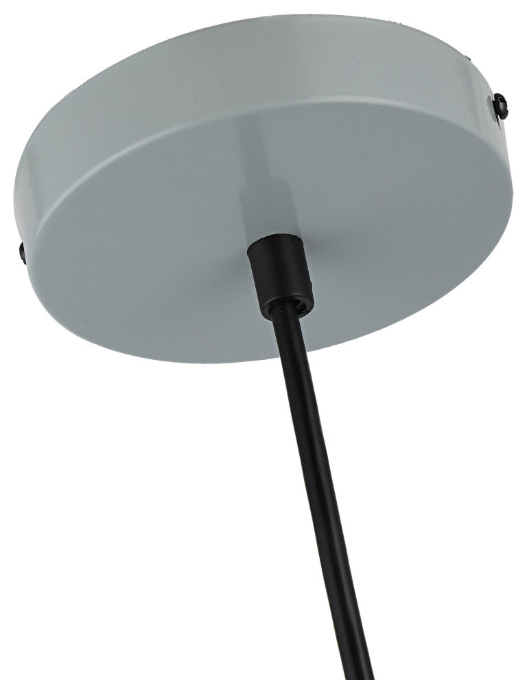 Ironclad Contemporary-Style 1 Light Gray And White Ceiling Mini Pendant 8" Wide