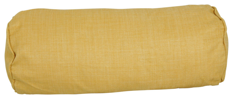 20"X8" Double-Corded Polyester Bolster Pillows With Inserts, Set of 2, Lemon
