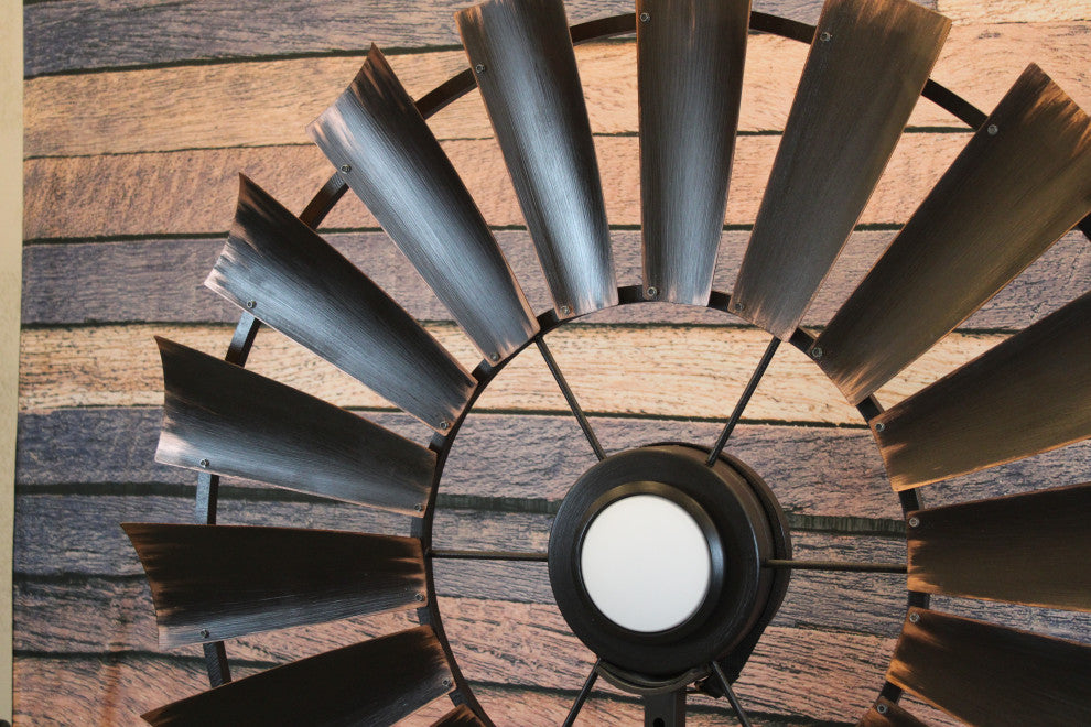52 Inch Charred Whiskey Barrel Windmill Ceiling Fan | The American