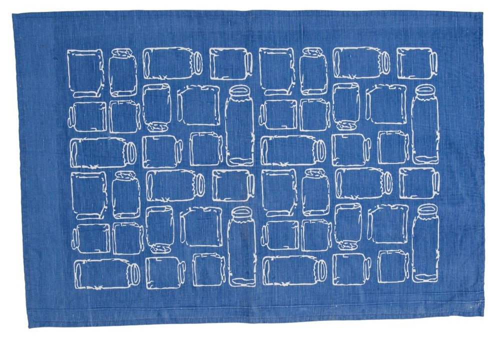 Jars Tea Towel, Set of 4, 20"x30", Blue
