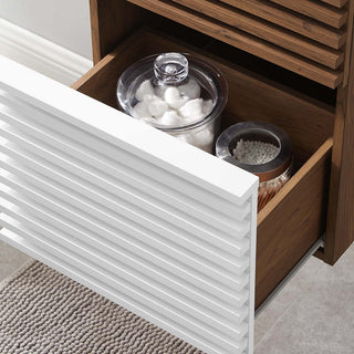 Render 18" Wall-Mount Bathroom Vanity Cabinet, White Walnut