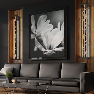Contemporary Sconce, Black/Silver