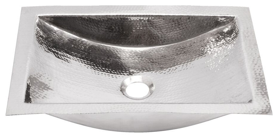 Nantucket Sinks TRS Hand Hammered Stainless Steel Rectangle Bathroom Sink