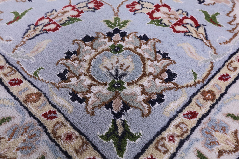 8' 11" X 12' 2" Persian Nain Hand-Knotted Wool & Silk Rug - Q14764