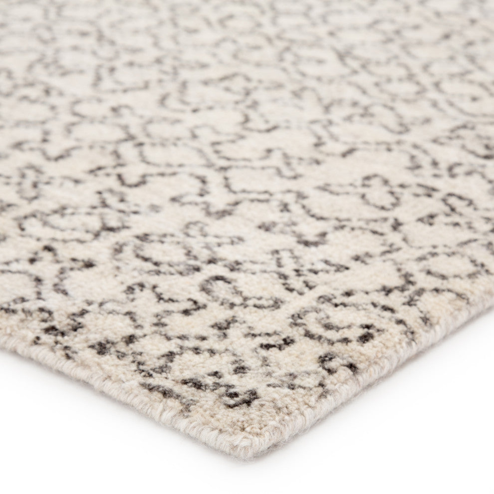 Pollack by Jaipur Living Reverb Knotted Trellis Ivory/Black Area Rug, 10'x14'