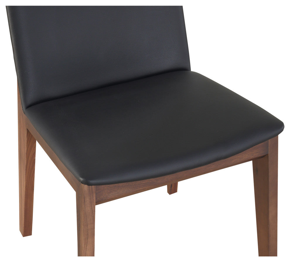 Mid - Century Modern Deco Dining Chair Black Pvc - M2 - Black