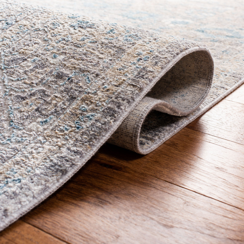 Safavieh Dream Collection DRM408 Rug, Grey/Blue, 6'7" Square