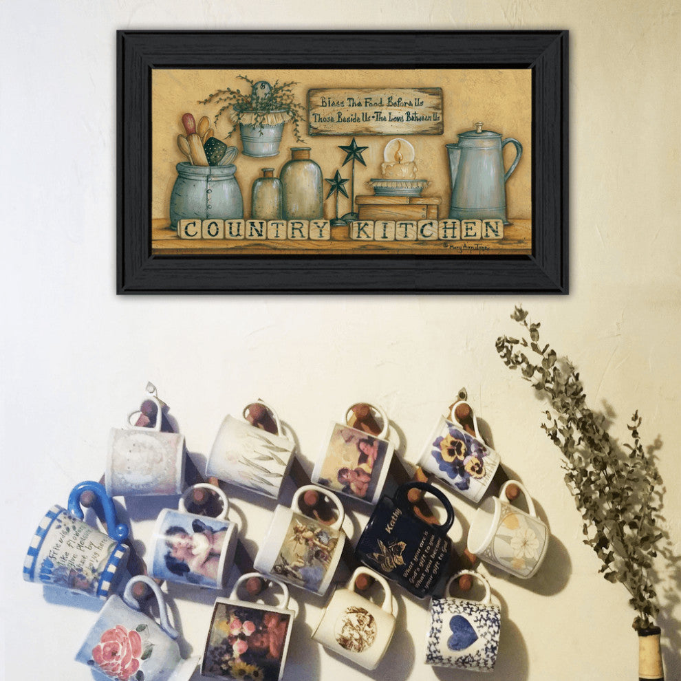 Country Kitchen 6 Black Framed Print Wall Art