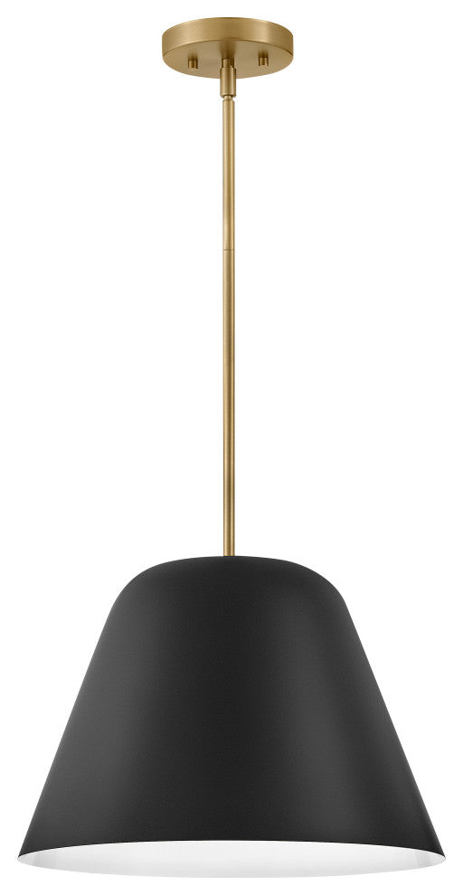 Lark Madi 16" Medium Pendant Light, Black + Lacquered Brass