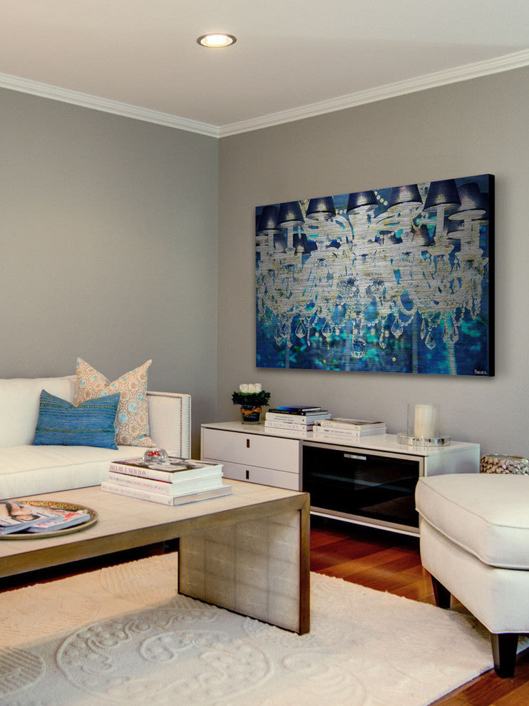 "Royal Blue" Painting Print on Brushed Aluminum, 24"x16"