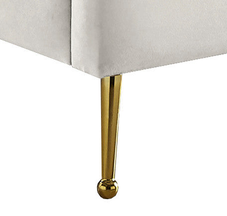 Lily Velvet Bed, Cream, Twin