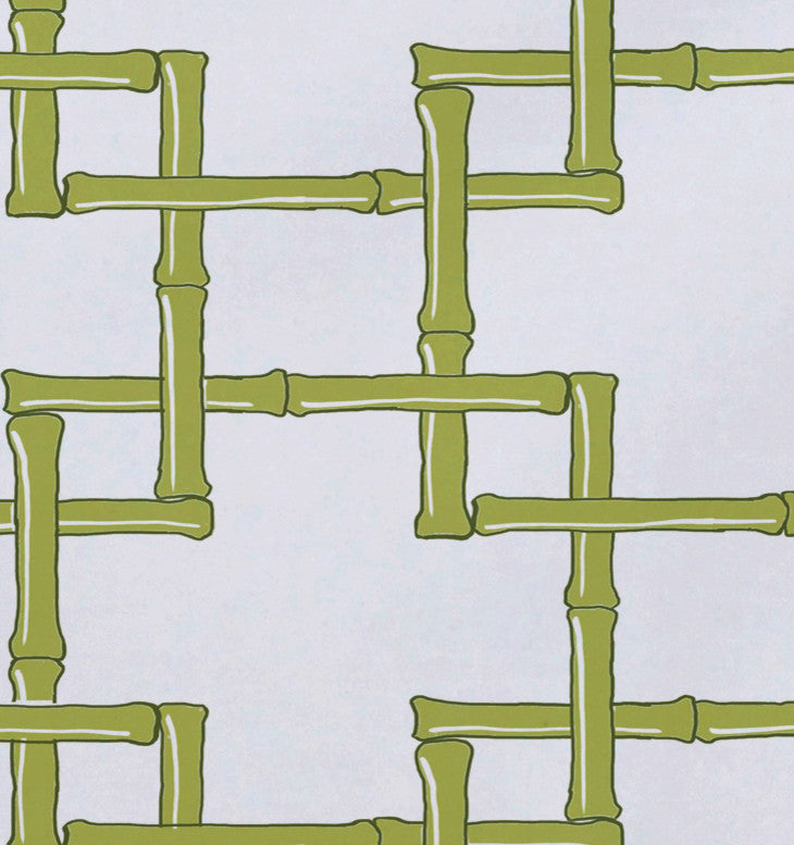 18"x14" Bamboo 2, Geometric Print Placemat, Green, Set of 4