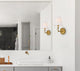 Beau 1-Light Bath Sconce, Brass With White Fabric Shade