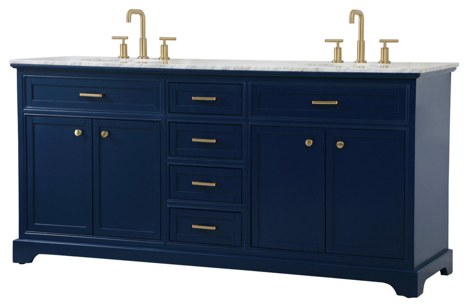 Home Living 72" Double Bathroom Vanity, Blue