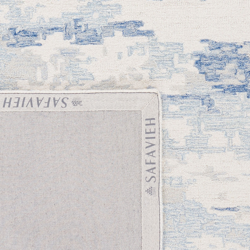 Safavieh Couture Abstract Collection, ABT465 Rug, Ivory/Blue, 8'x10'