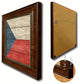 Czech Republic Country Textured Flag Print With Brown Gold Frame, 15"X21"