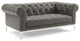 Idyll Tufted Button Upholstered Leather Chesterfield Loveseat-Gray