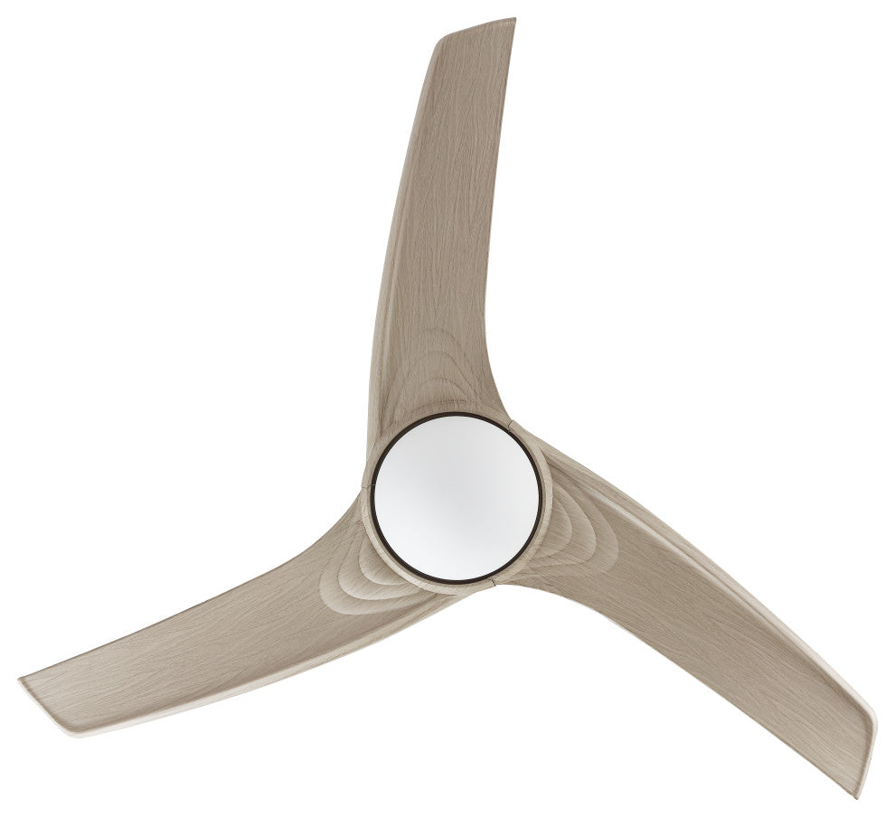 Sully 52" App/Remote 6-Speed LED Ceiling Fan, Gray Wood/White