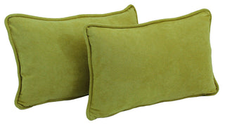 20"X12" Double-Corded Microsuede Back Support Pillows Set of 2, Mojito Lime