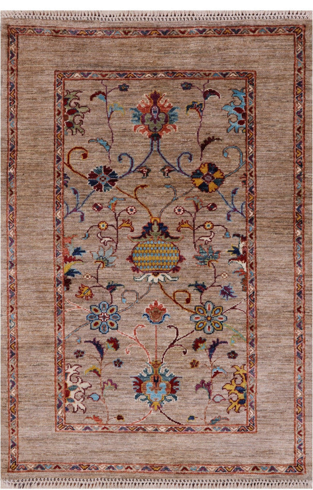 Persian Tabriz Handmade Wool Rug 3' 3" X 4' 11" Q7460
