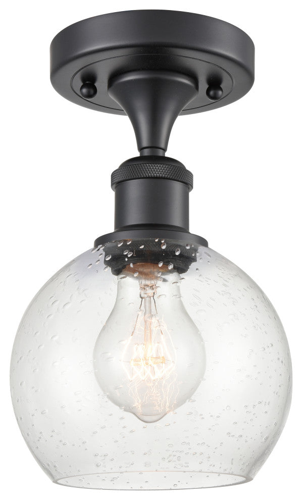 Innovations 516-1C-BK-G124-6-LED 1 Light Semi-Flush Mount, Matte Black