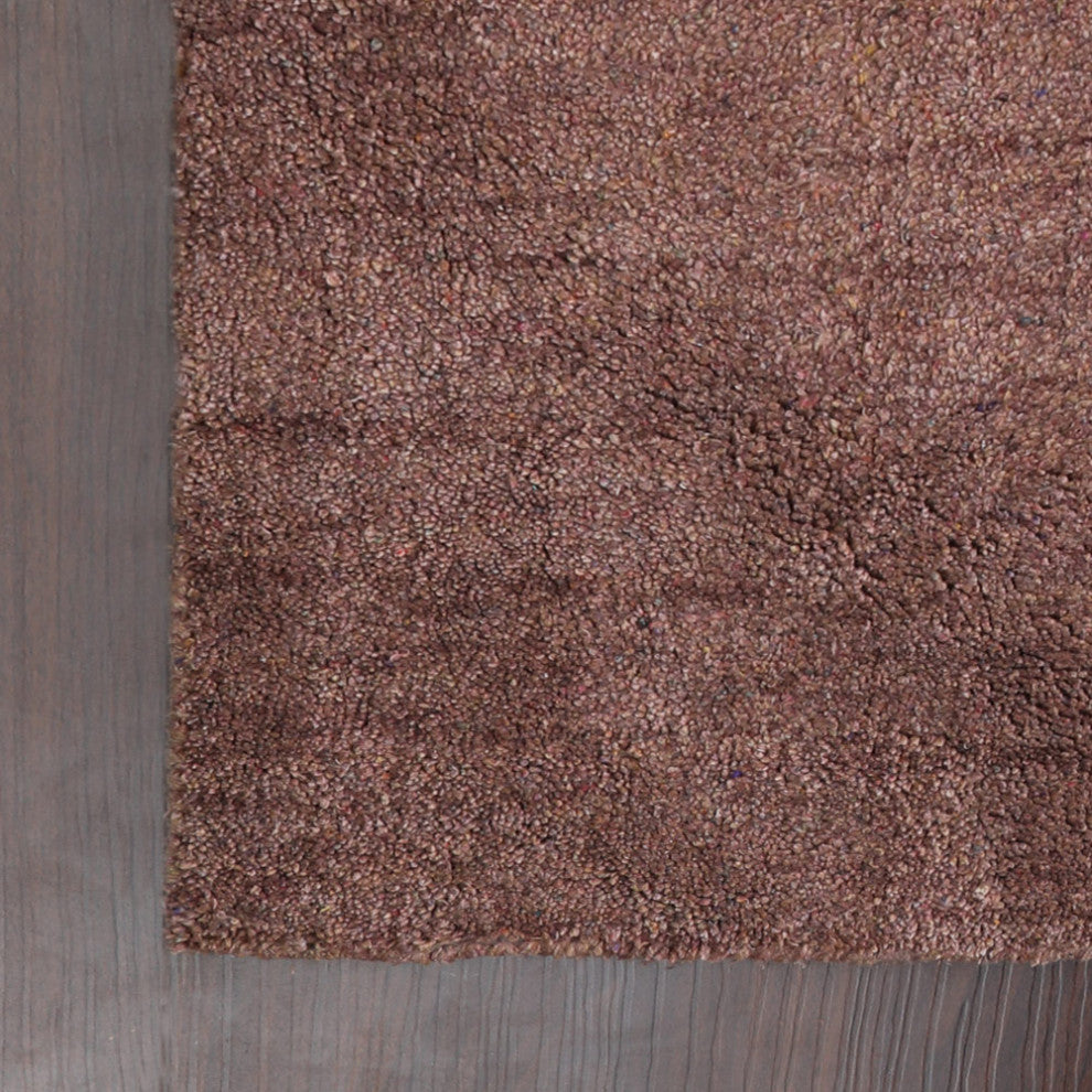 Hand Knotted Loom Silk Mix Area Rug Solid Light Brown, [Runner] 2'8''x12'