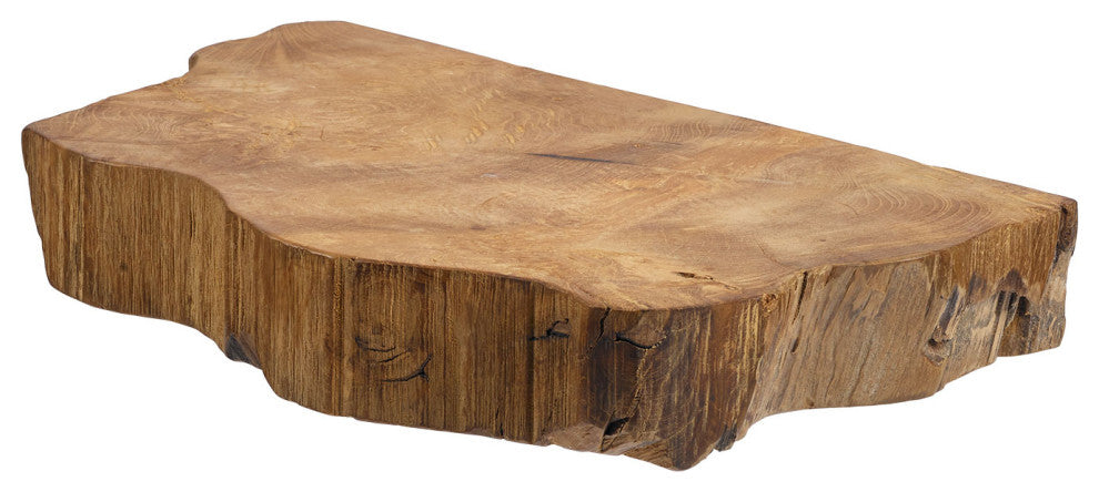 Takara Natural Teak Wood Live Edge Wall Shelf, 11.8x9.8x2in.