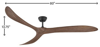 Hinkley Swell 80" Indoor/Outdoor Ceiling Fan, Matte Black