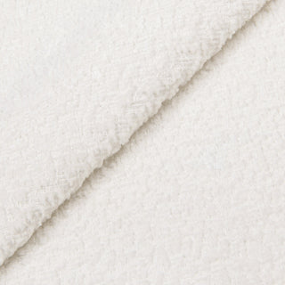 Yolanda 24" Upholstered Round Accent Ottoman, Almond White Chenille