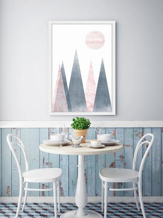 "Striped Moon" Framed Painting Print, 24"x36"
