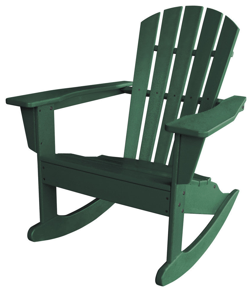 Polywood Palm Coast Adirondack Rocking Chair, Green