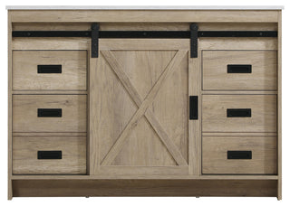 Home Living 48" Single Bathroom Vanity, Natural Oak
