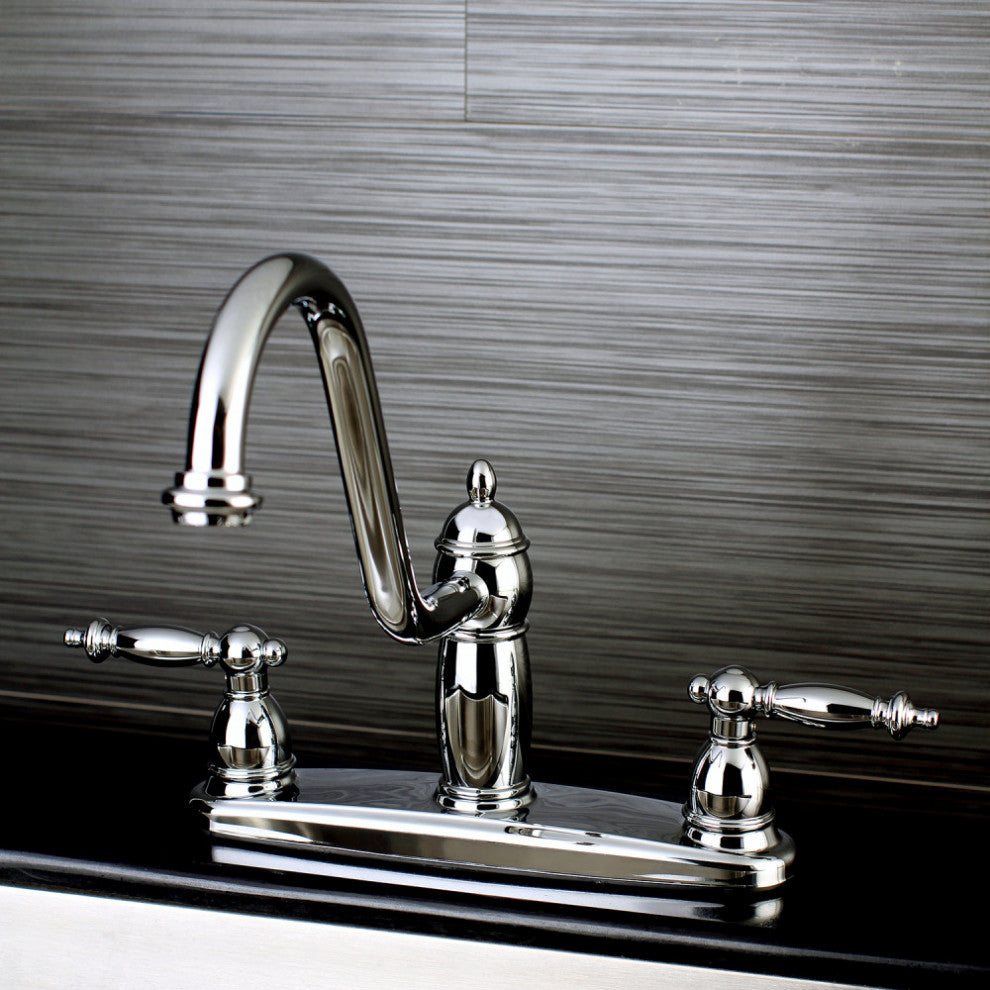 Kingston Brass Centerset Kitchen Faucet, Polished Chrome