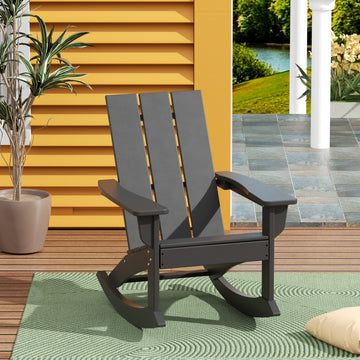 WestinTrends Modern Adirondack Outdoor Patio Rocking Chair, Porch Rocker, Gray
