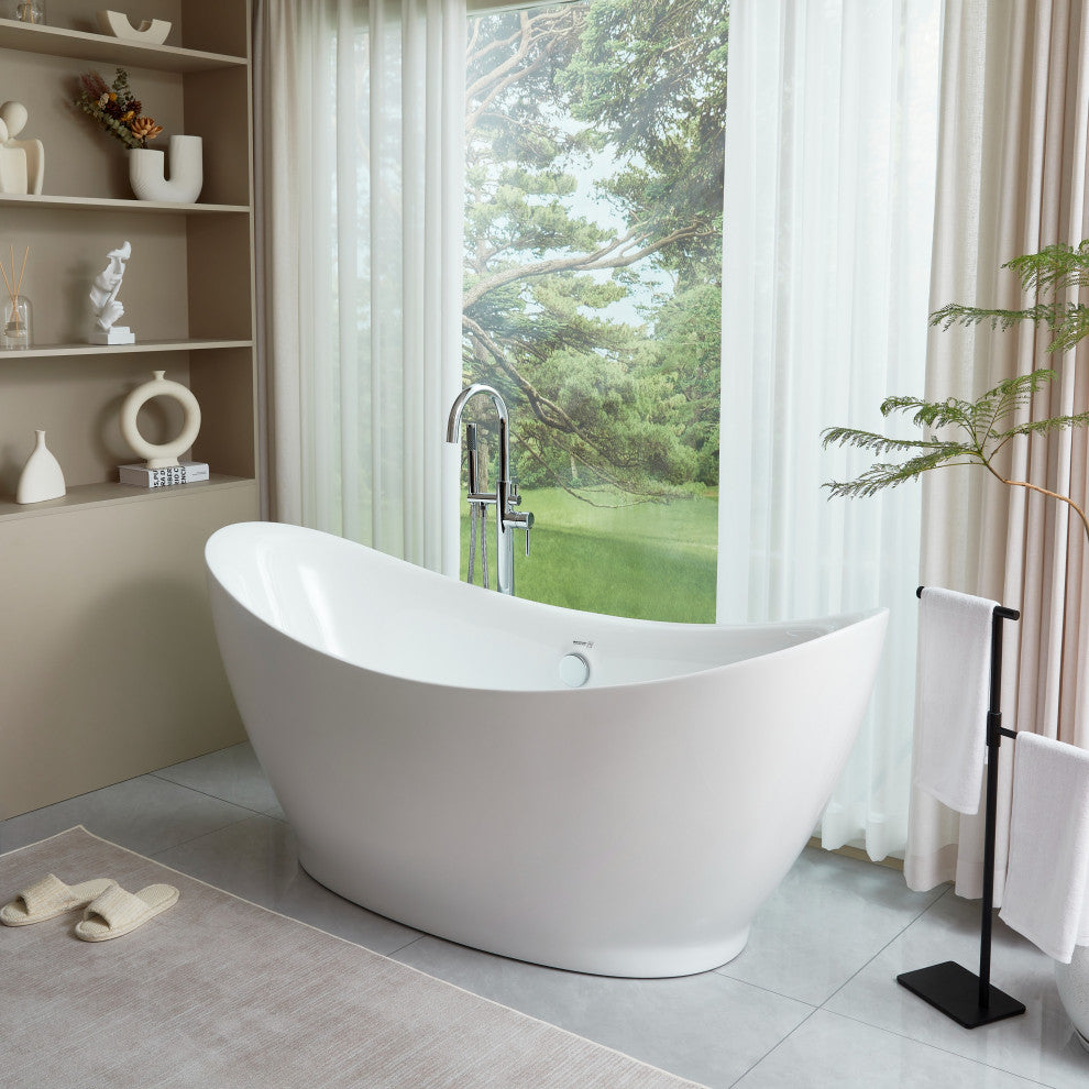 Vanity Art 68" Freestanding Acrylic Bathtub