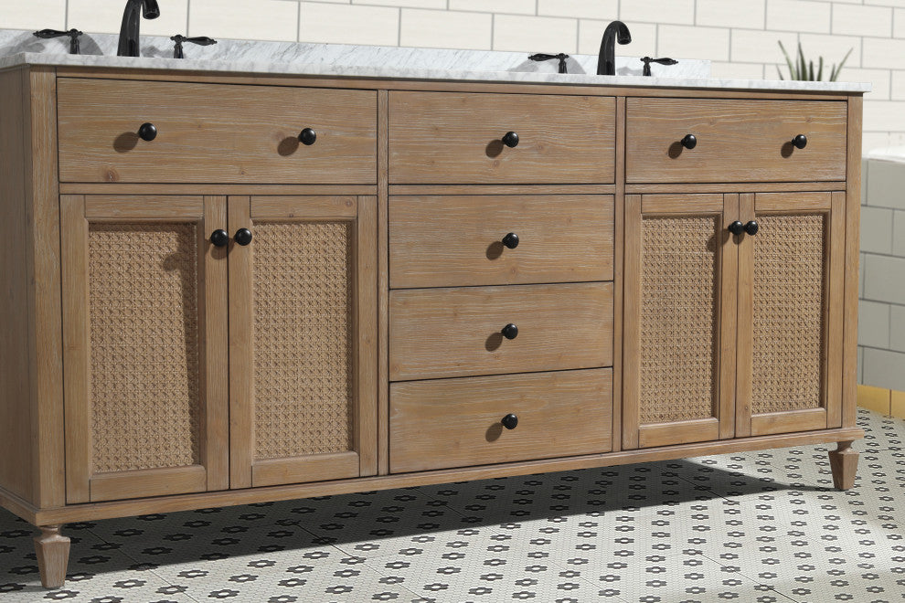 Ari Kitchen and Bath Annie 72" Double Bath Vanity Weathered Fir