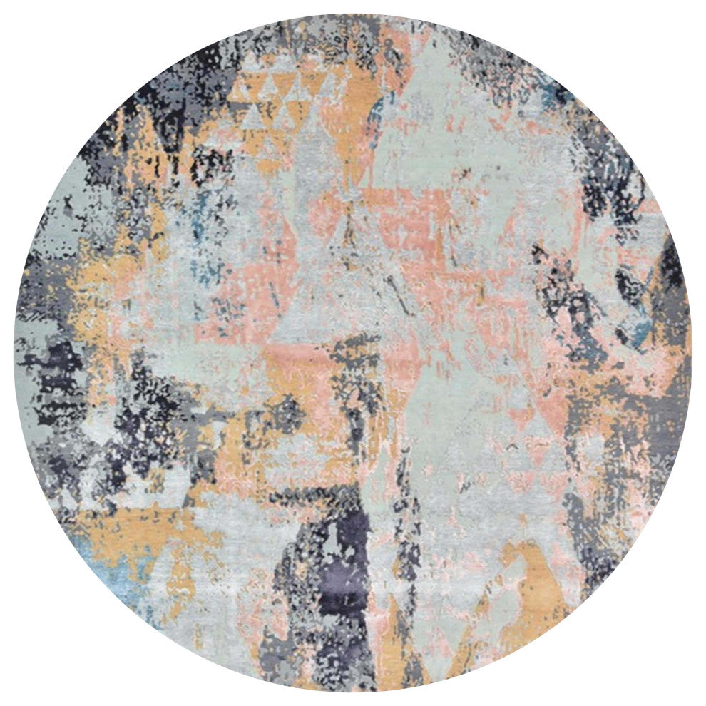 Ahgly Company Indoor Round Mid-Century Modern Area Rugs, 3' Round